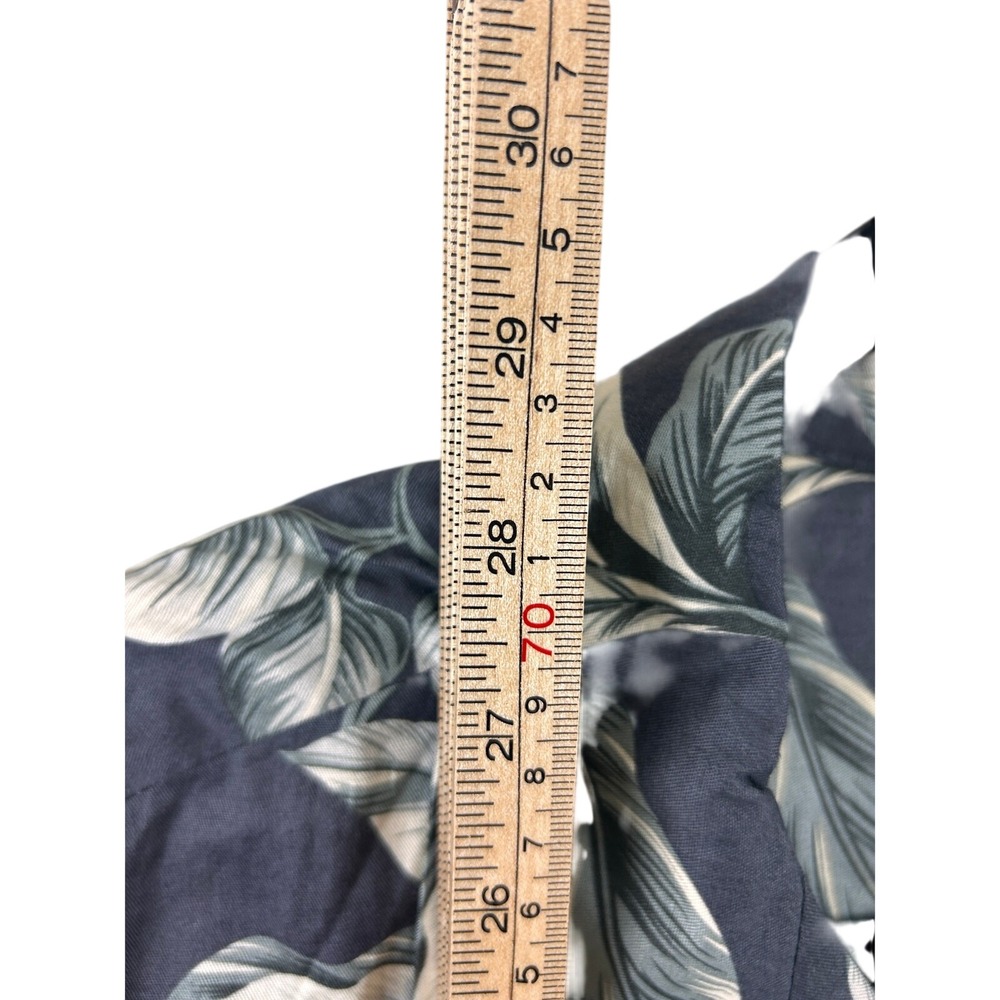 Palmwave Hawaii Mens Gray Cotton Tropical Palm Leaf Camp Shirt Medium C9-A810B - Picture 8 of 8